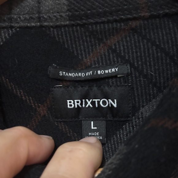 Brixton Dark Plaid Shirt - Picture 1 of 6